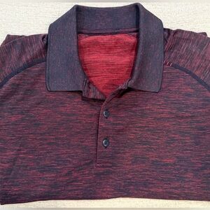 Lululemon Men’s Black and Red Metal Vent Polo Shirt